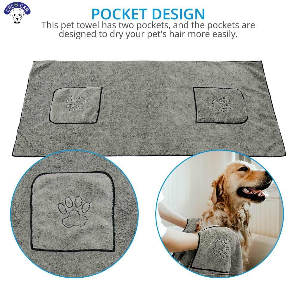 Toalla para mascotas superabsorbente, Toalla de baño de microfibra de secado rápido para perros y gatos