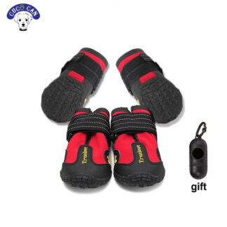 Zapatos tipo bota con reflectores para perros, cómodos para uso exterior