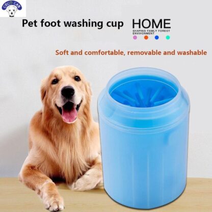 Taza con peines de silicona suave para limpiar las patas de perros