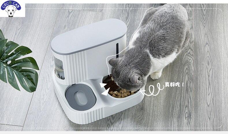 Gato comida 3LDog Alimentador automático con almacenamiento de comida seca gato agua potable de alta calidad Material de seguridad, suministros para mascotas