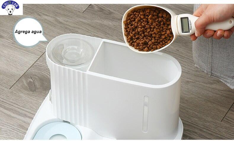 Gato comida 3LDog Alimentador automático con almacenamiento de comida seca gato agua potable de alta calidad Material de seguridad, suministros para mascotas