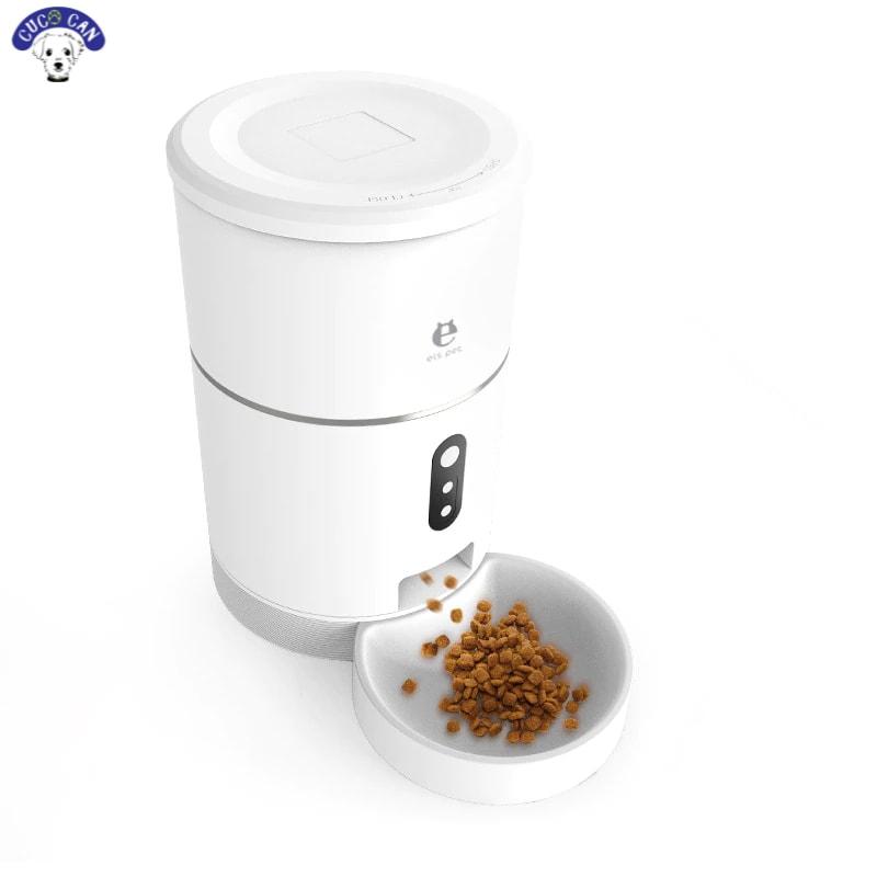 Dispensador automático de comida para mascotas con cámara gran angular de 113°